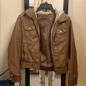 Brown leather jacket